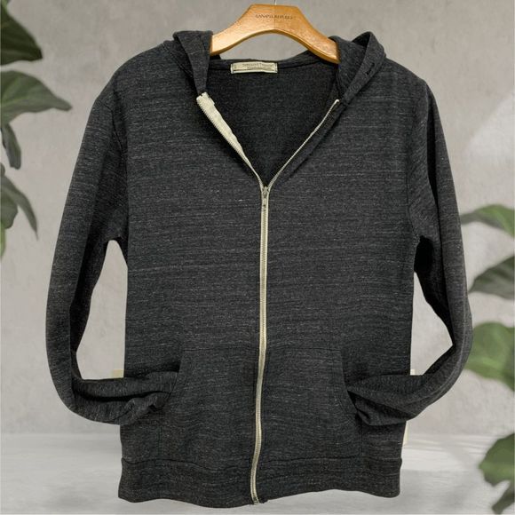 Threads 4 Thought Men's size Small Charcoal Gray Zipper Front Hoodie Jacket - Picture 1 of 10